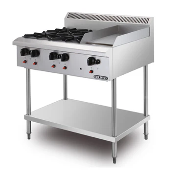 S/S combination of 4 open burner griddle with stand( 4+1)OB4-GG1BFS)