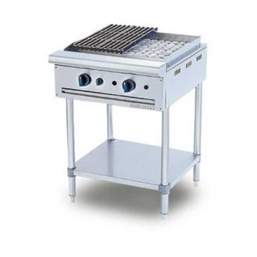 S/S free standing char rock broiler-2 burners(CRB2BFS)
