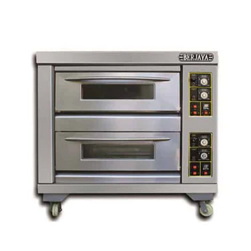 S/s 2 deck gas oven with 4 pans