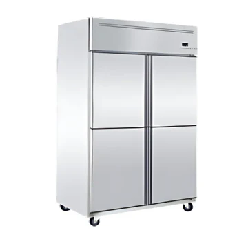 S/S Upright 4 Door(magnetic)Freezer w/ Blower System(4 half door) Z Handle