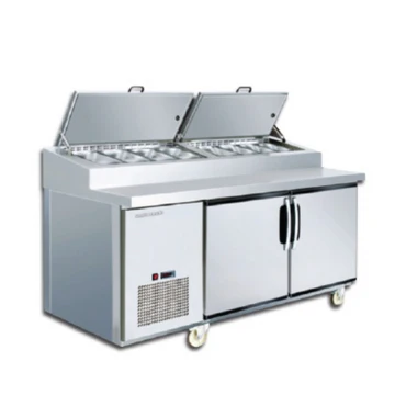 S/S 2 Door Pizza Counter-Solid Door G Handle Blower System
