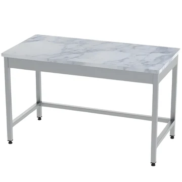 Stainless Steel Working Table No Splash with Marble Top