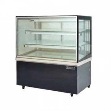 S/s Rectangular Hot Display Warmer-5 feet c/w Heater-silver frame with black vinyl 2 shelves