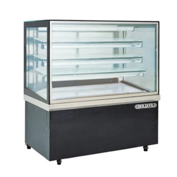 S/s Rectangular Hot Display Warmer-4 feet c/w Heater-silver frame with black vinyl 3 shelves