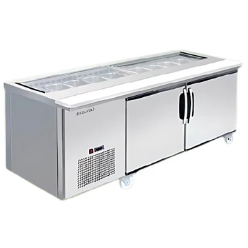 S/S 2 Door Salad Sandwich Counter- Solid Door Blower System - G Handle