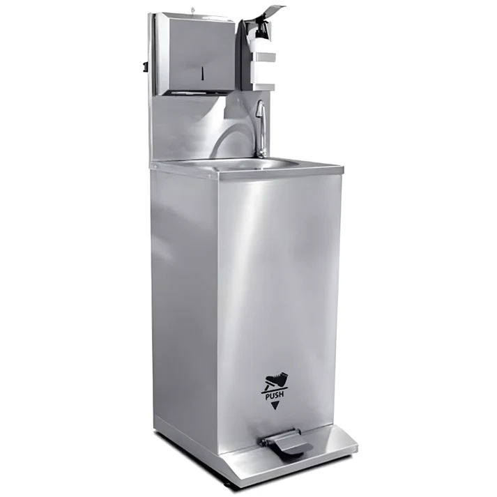 Empero Foot Operated Mobile Hand Wash Sink – Stainless Steel Portable Hand Wash Station (EMP.DKE.50-T)