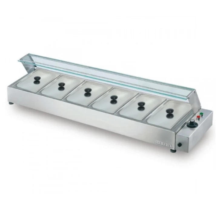 S/S mini bain marie counter 6 GN tray without cover(BMC6)