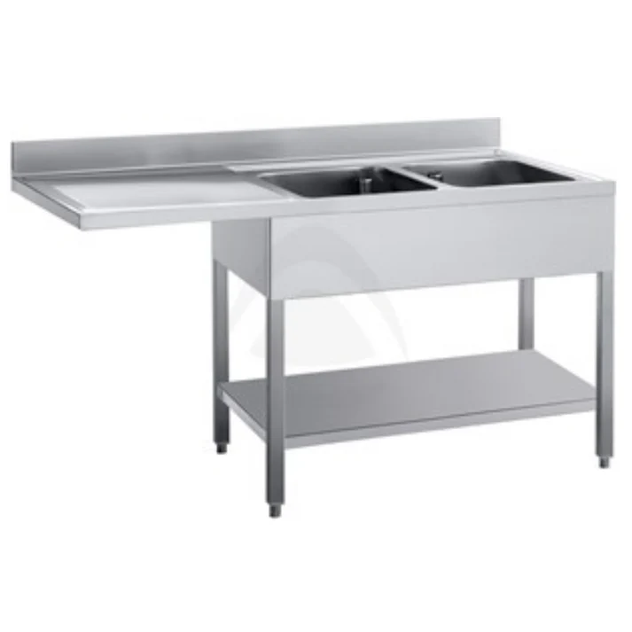 Open Sink 2 Bowls Cm 40x50x30h Left Drainer(E16L24SL)