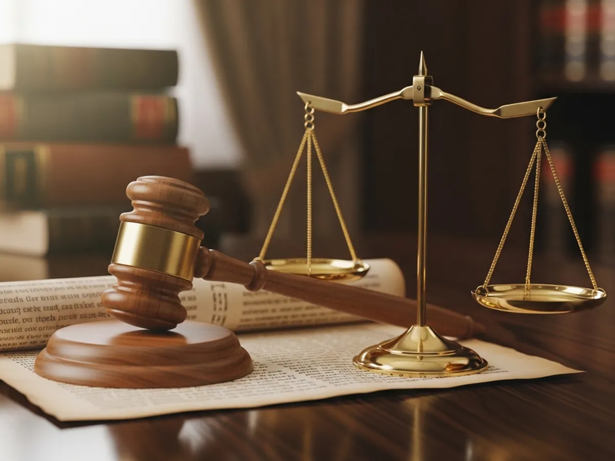 Symbolic representation of law and justice with scales, gavel, and legal documents, often associated with Supreme Court lawyers in Delhi.