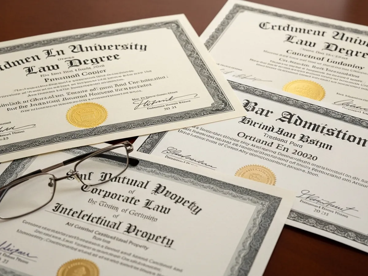 Various law degrees and bar admission certificates, showcasing the qualifications of lawyers in Supreme Court Delhi and High Court advocates in Delhi.