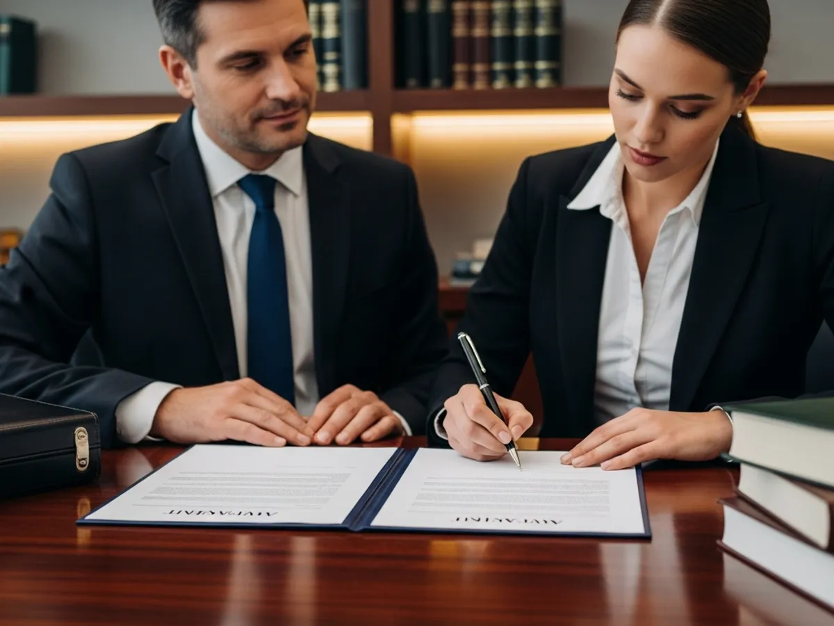 Signing legal documents with your advocate in Delhi, finalizing your agreement for Supreme Court representation.