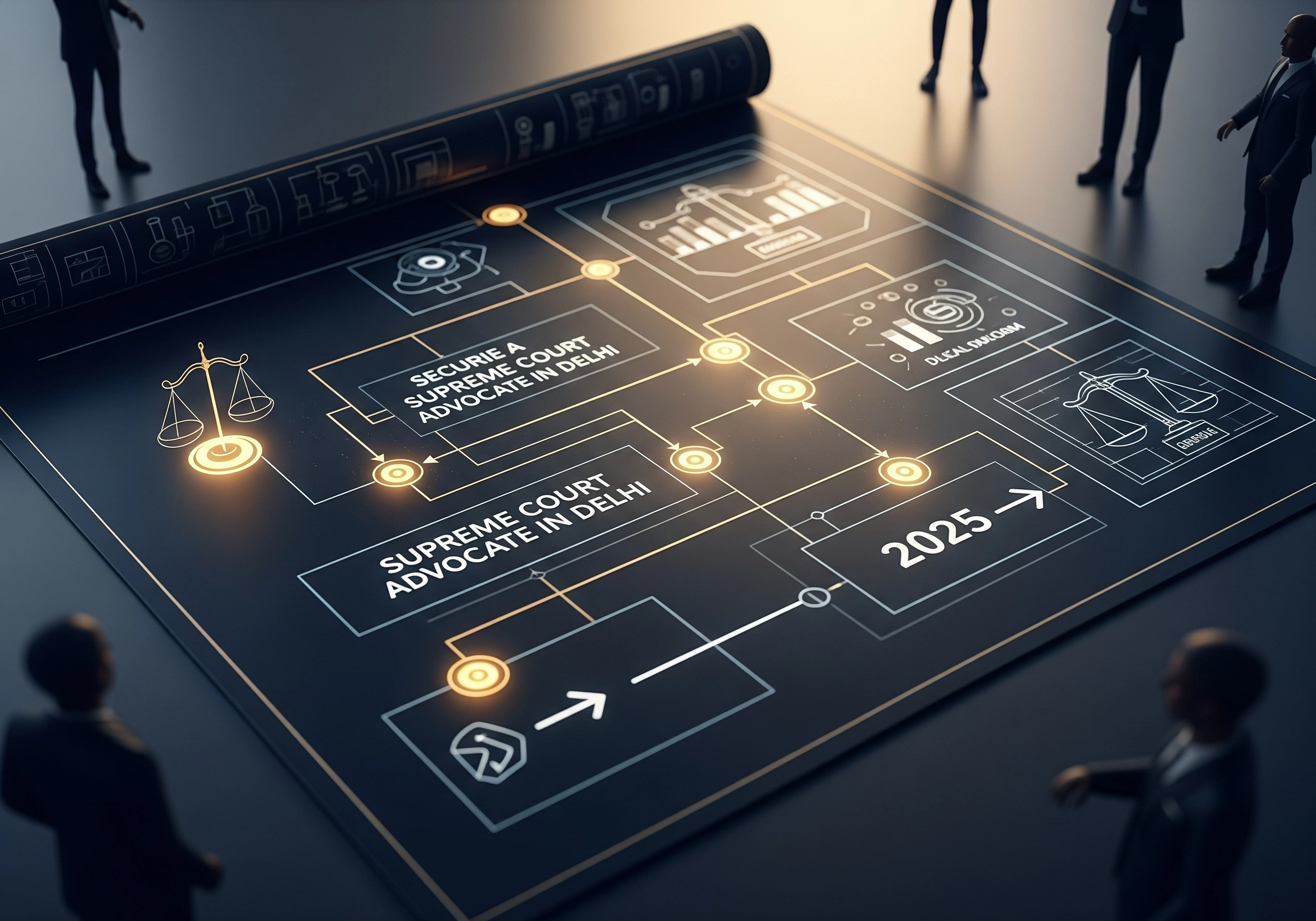 Diagram showing steps to secure a Supreme Court advocate in Delhi for 2025