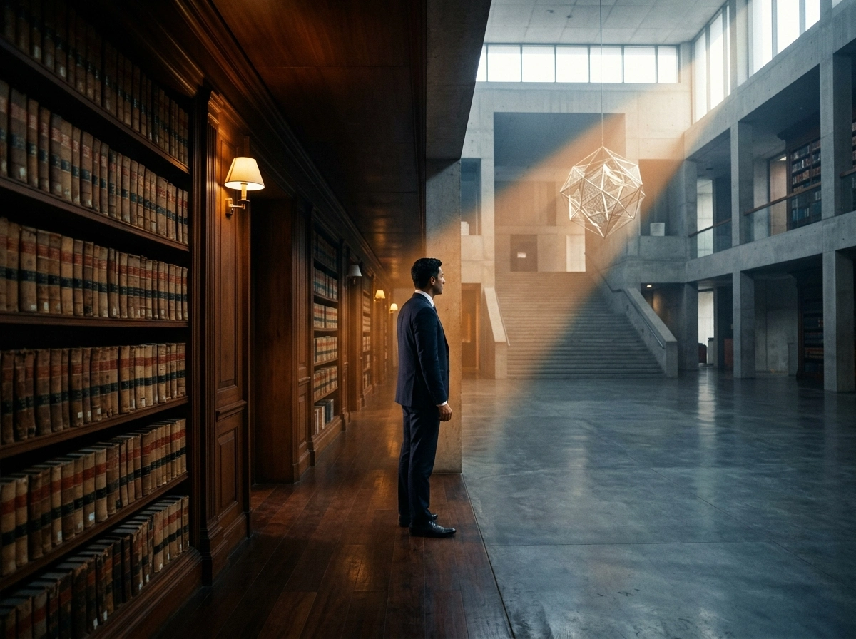 A lawyer in a library, essential for navigating the Delhi High Court to Supreme Court appeal process.