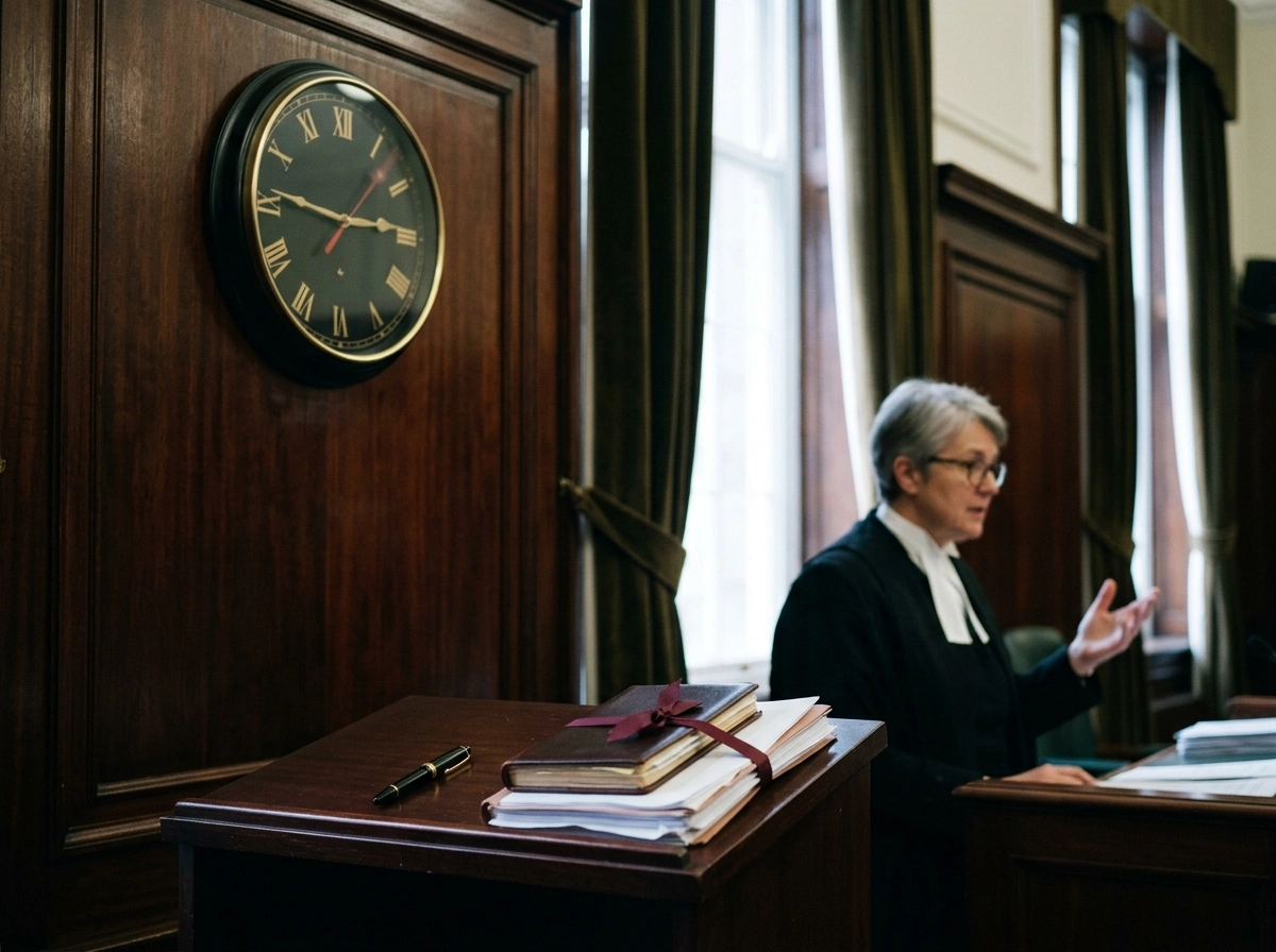 A lawyer in court discussing Supreme Court advocate Delhi fees and litigation expenses.