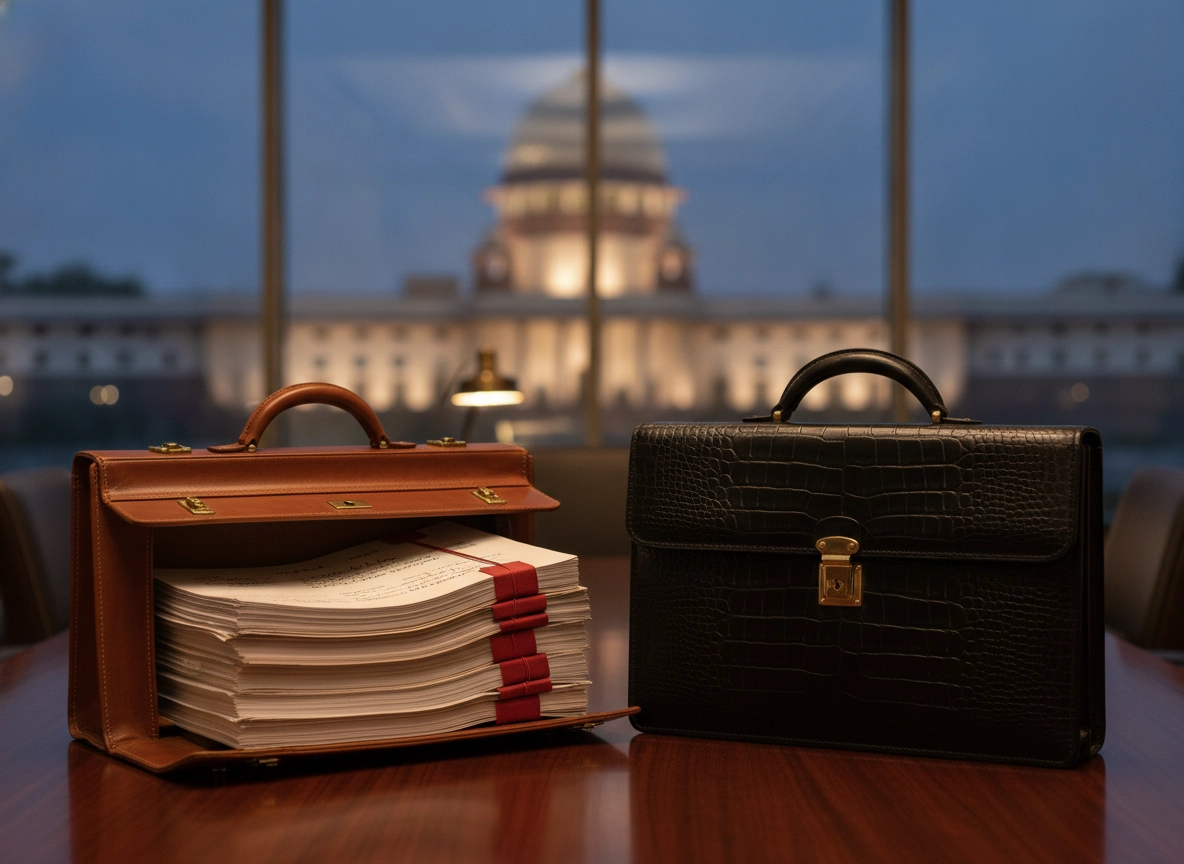 Legal briefcases before the Supreme Court, illustrating the role of an Advocate on Record in India.