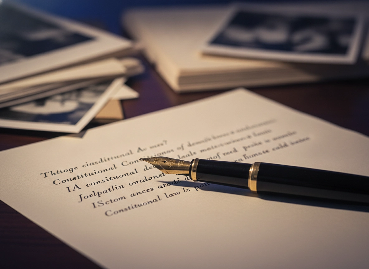 Fountain pen on legal document, essential for high court lawyers in Delhi drafting appeals.