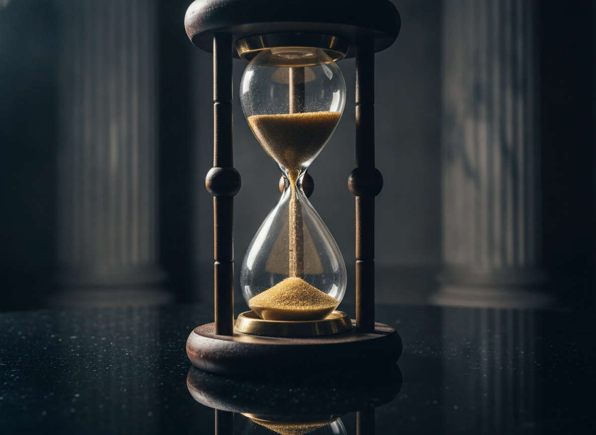 An hourglass symbolizing time in appellate jurisdiction for a supreme court lawyer in Delhi.