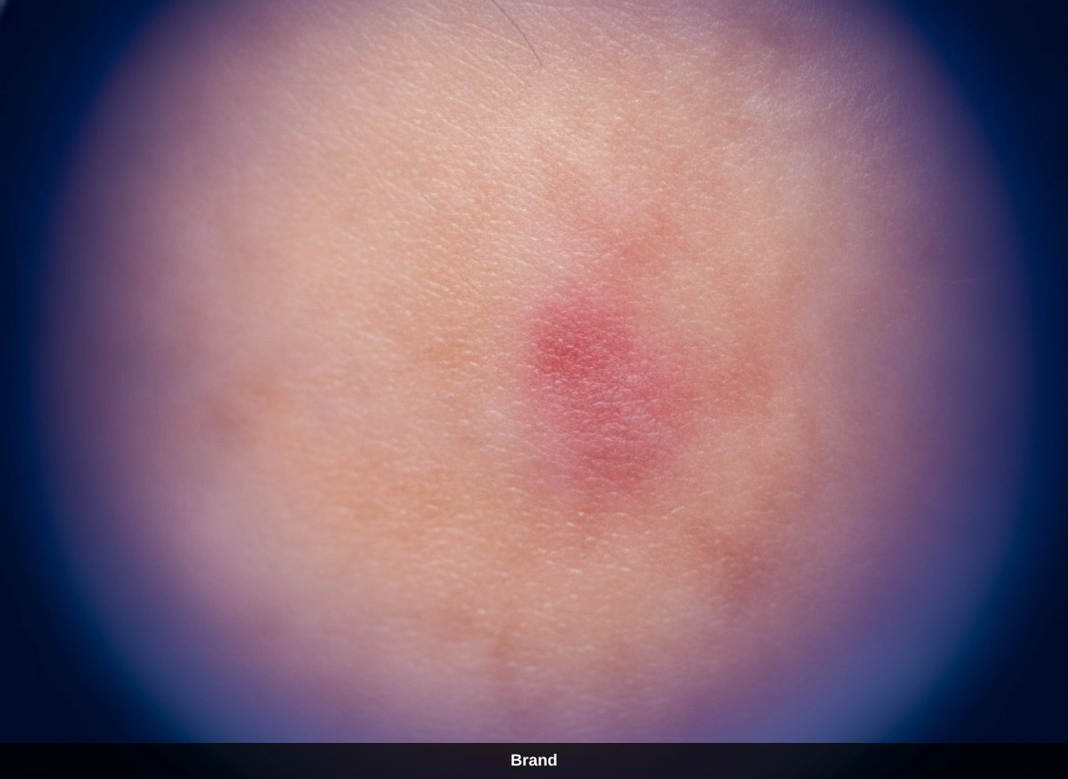 Nahaufnahme einer Rötung nach Microneedling als typische Nebenwirkung der Behandlung.
