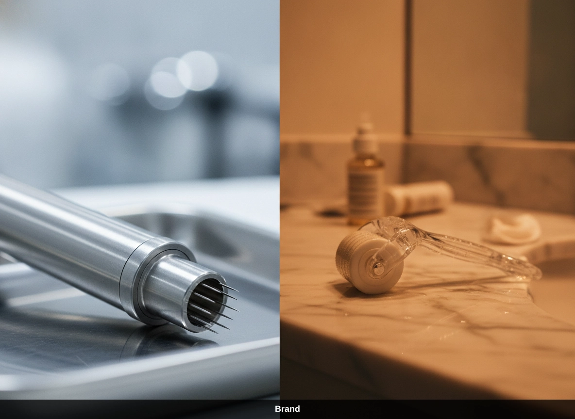 Professionelle Nadelbehandlung im Gesicht: Der Microneedling Ablauf mit Roller für Anti-Aging.