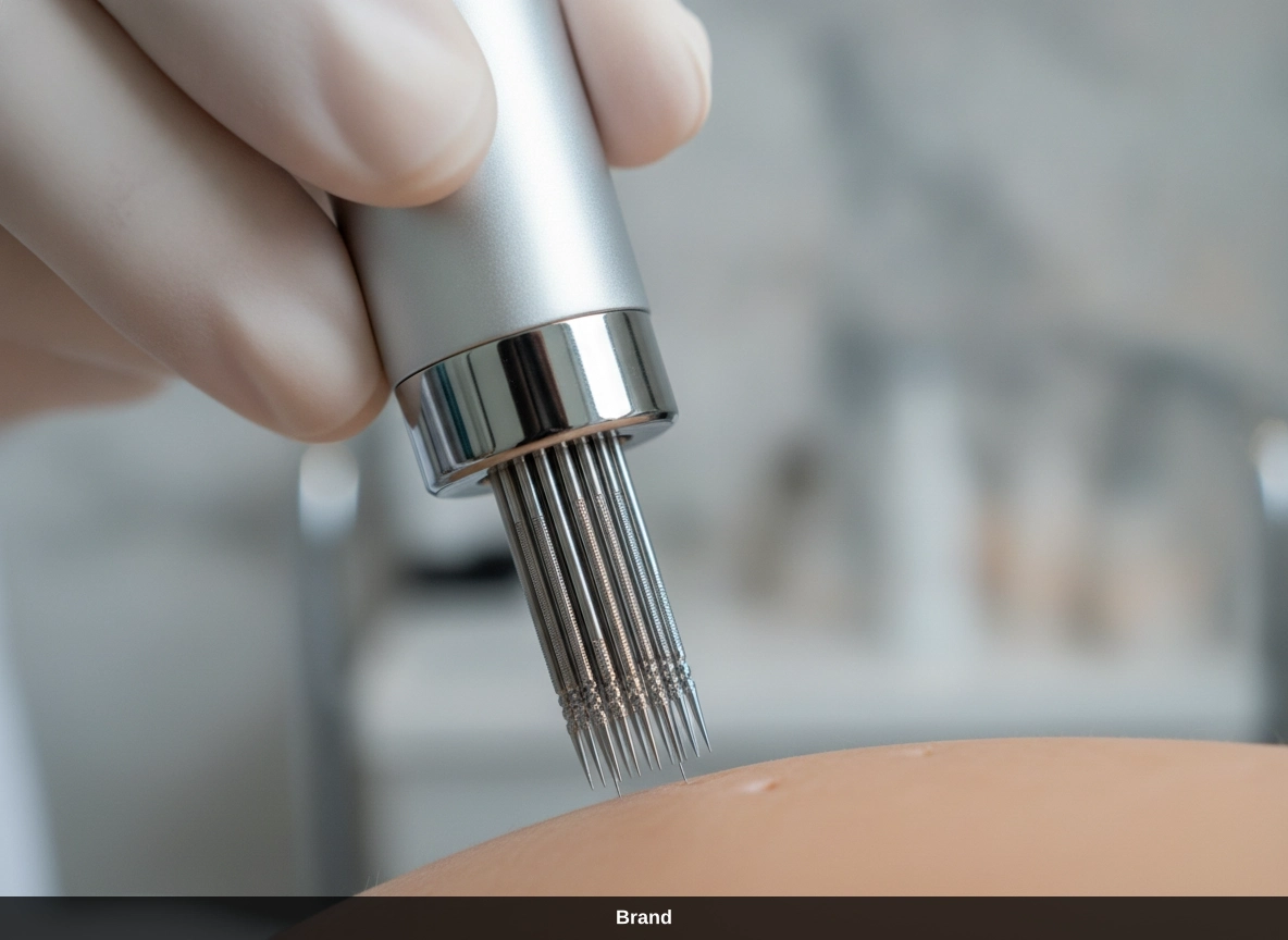 Nahaufnahme einer Microneedling Behandlung in Wien zur effektiven Hauterneuerung und Porenverfeinerung.