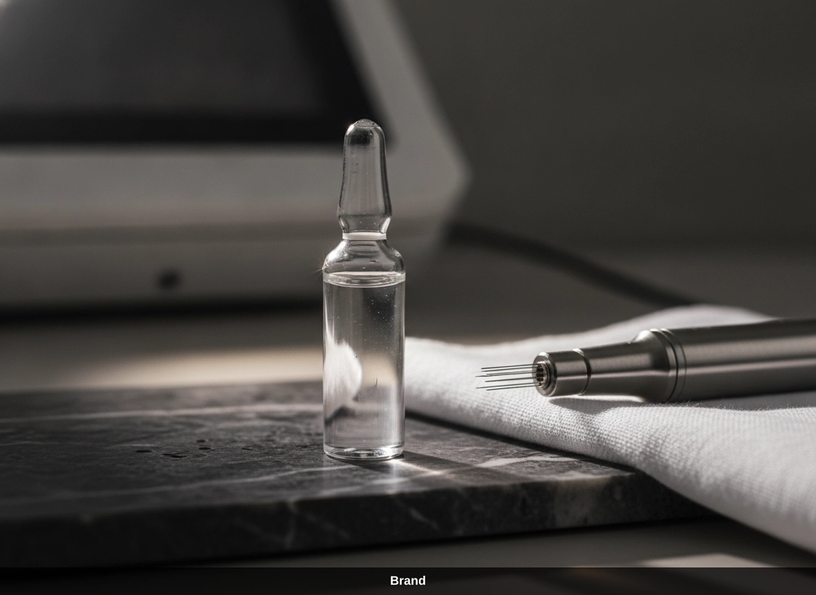 Professionelles Microneedling Gerät mit Ampulle für ein verfeinertes Hautbild.