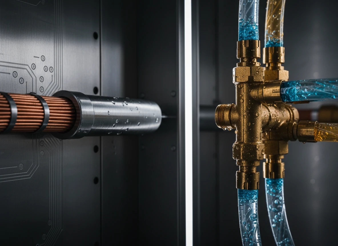 Close-up of brass valves and fluid-filled pipes highlighting under floor heating repairs and care.
