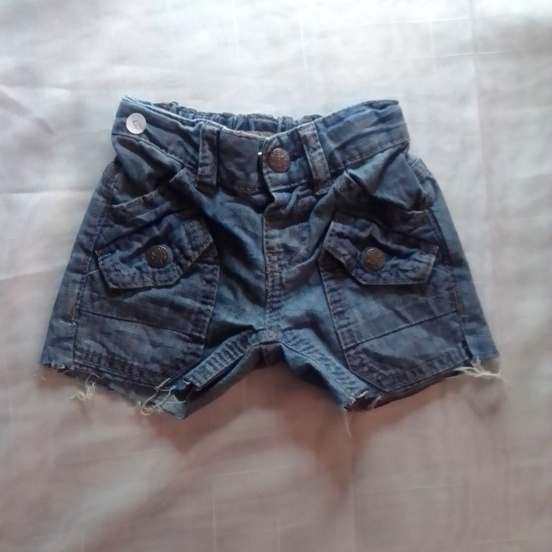 Girls' Distressed Cargo Denim Shorts