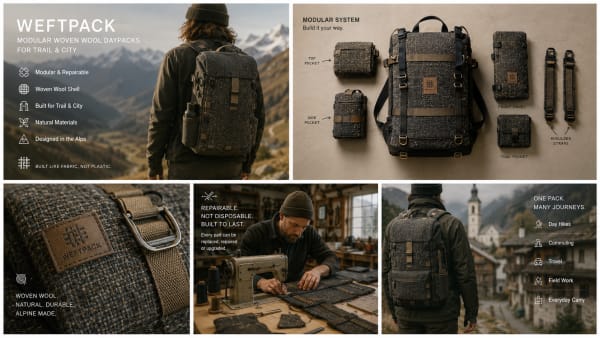 WEFTPACK — Modular Woven Wool Daypacks for Trail & City