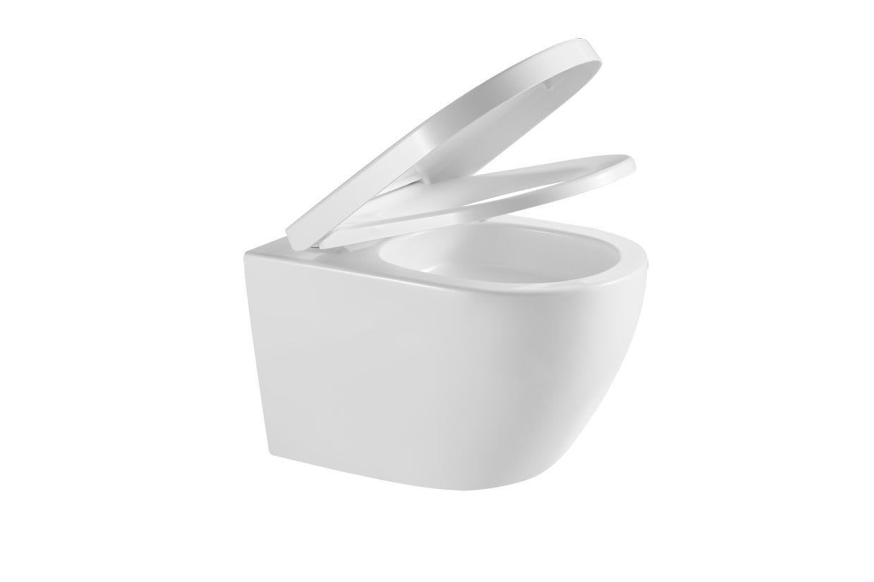 MISKA WC WISZĄCA PURELINE FLUXA TORNADO 53,5X36 CM Z GRUBĄ DESKĄ W/O WHITE