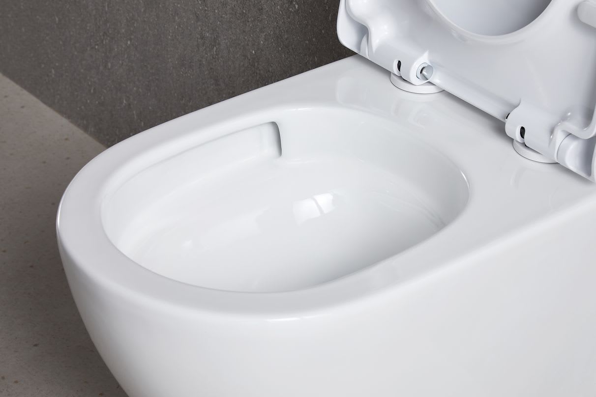 MISKA WC WISZĄCA PURELINE FLUXA TORNADO 53,5X36 CM Z GRUBĄ DESKĄ W/O WHITE