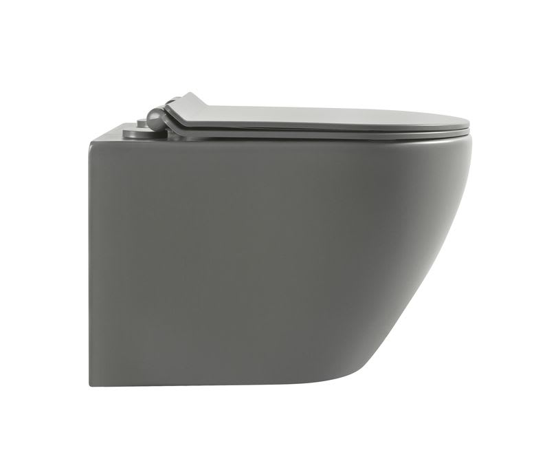 SOME INTERNO MISKA WC WISZĄCA BEZRANTOWA Z DESKĄ WOLNOOPADAJĄCĄ 490 SZARY MAT TW-1401