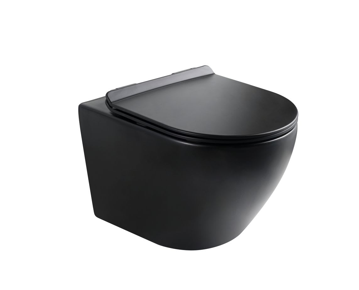 MISKA WC WISZĄCA INTERNO 49 CM TORNADO Z DESKĄ W/O BLACK MATT