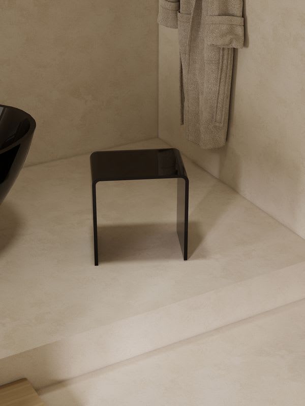 SOME STOŁEK ŁAZIENKOWY Z ŻYWICY 400*300*430 JZ3002T-C SMOKEY BLACK