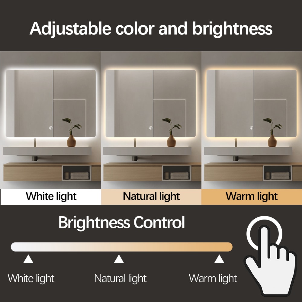 SOME CAMPO LUSTRO ŁAZIENKOWE PROSTOKĄTNE 60X80  OŚWIETLENIE LED, MATA GRZEWCZA CTL200S-60-80