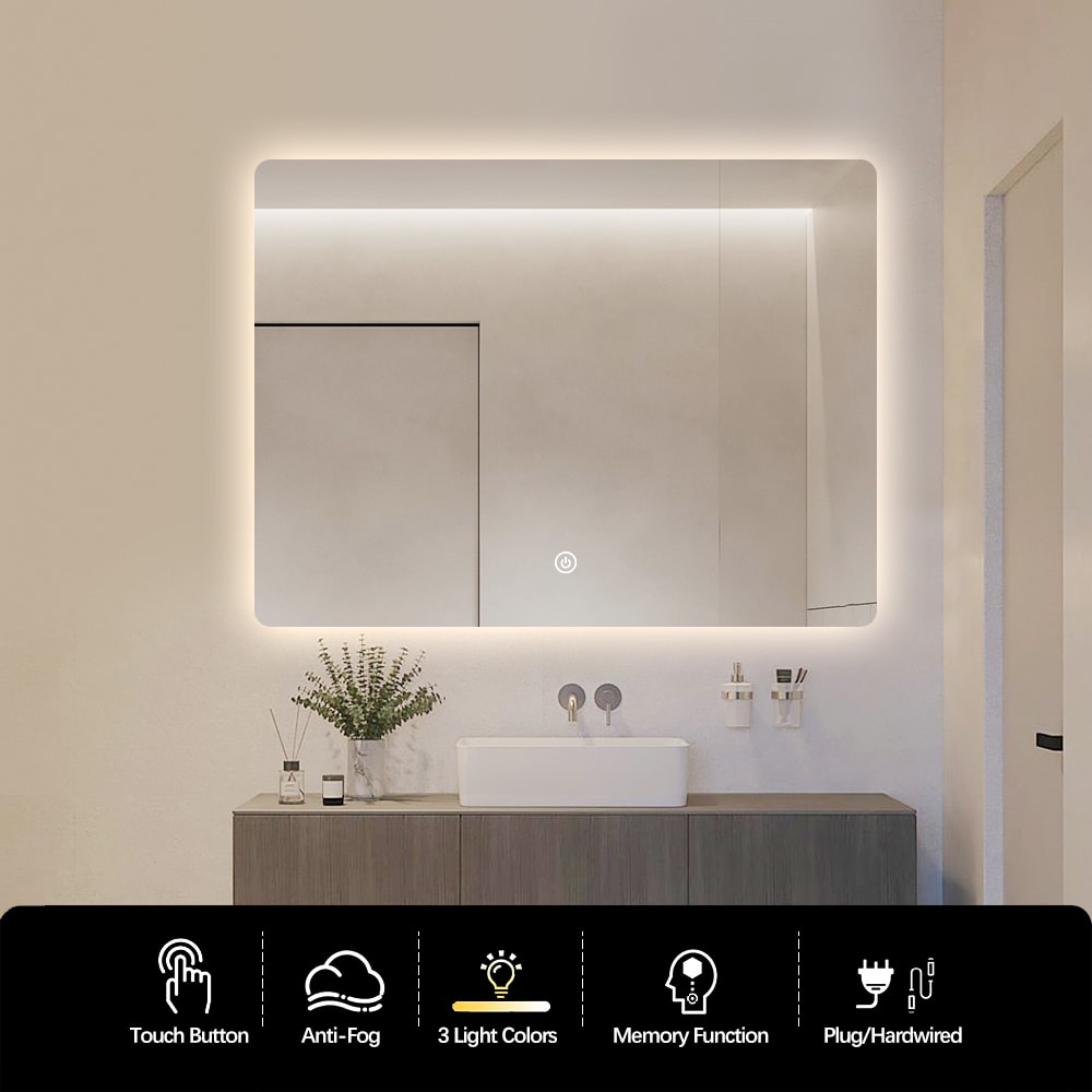 SOME CAMPO LUSTRO ŁAZIENKOWE PROSTOKĄTNE 75X100  OŚWIETLENIE LED, MATA GRZEWCZA CTL200S-75-100