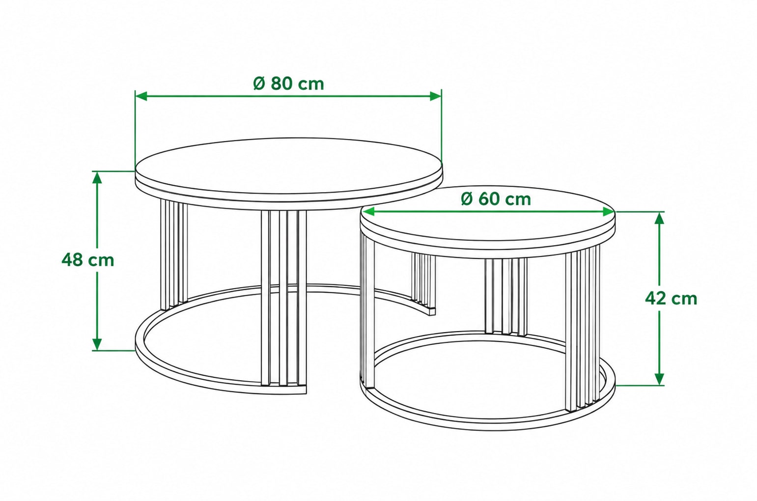 STOLIKI KAWOWE Z BLATEM ZE SPIEKU KWARCOWEGO HORIZON/BLACK O60 cm / O80 cm