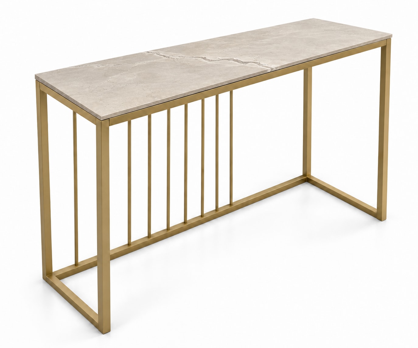 KONSOLA Z BLATEM ZE SPIEKU KWARCOWEGO RITUAL/GOLD 140x38x77,2 cm