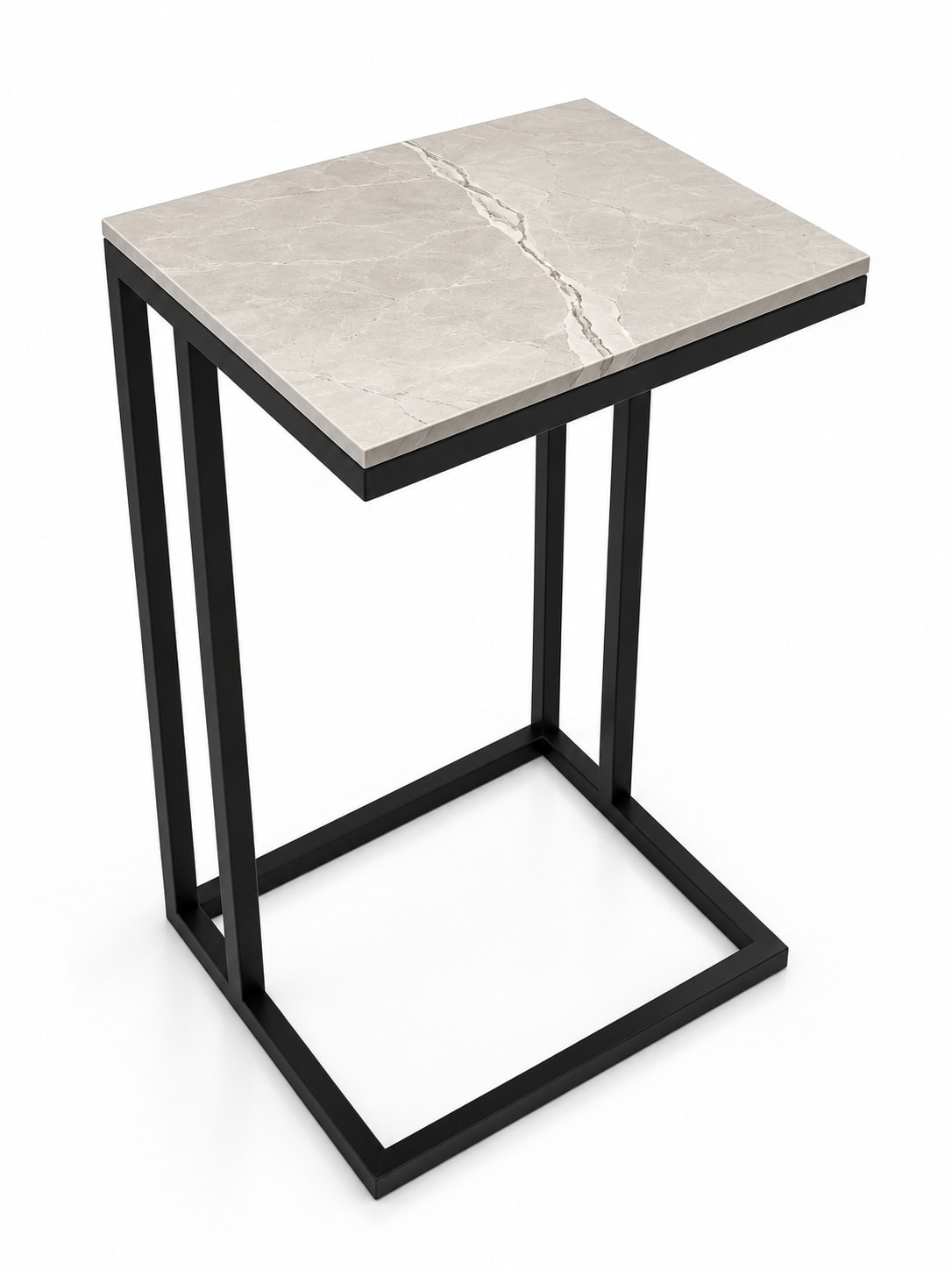 STOLIK POMOCNICZY Z BLATEM ZE SPIEKU KWARCOWEGO RITUAL/BLACK 35x25x61 cm