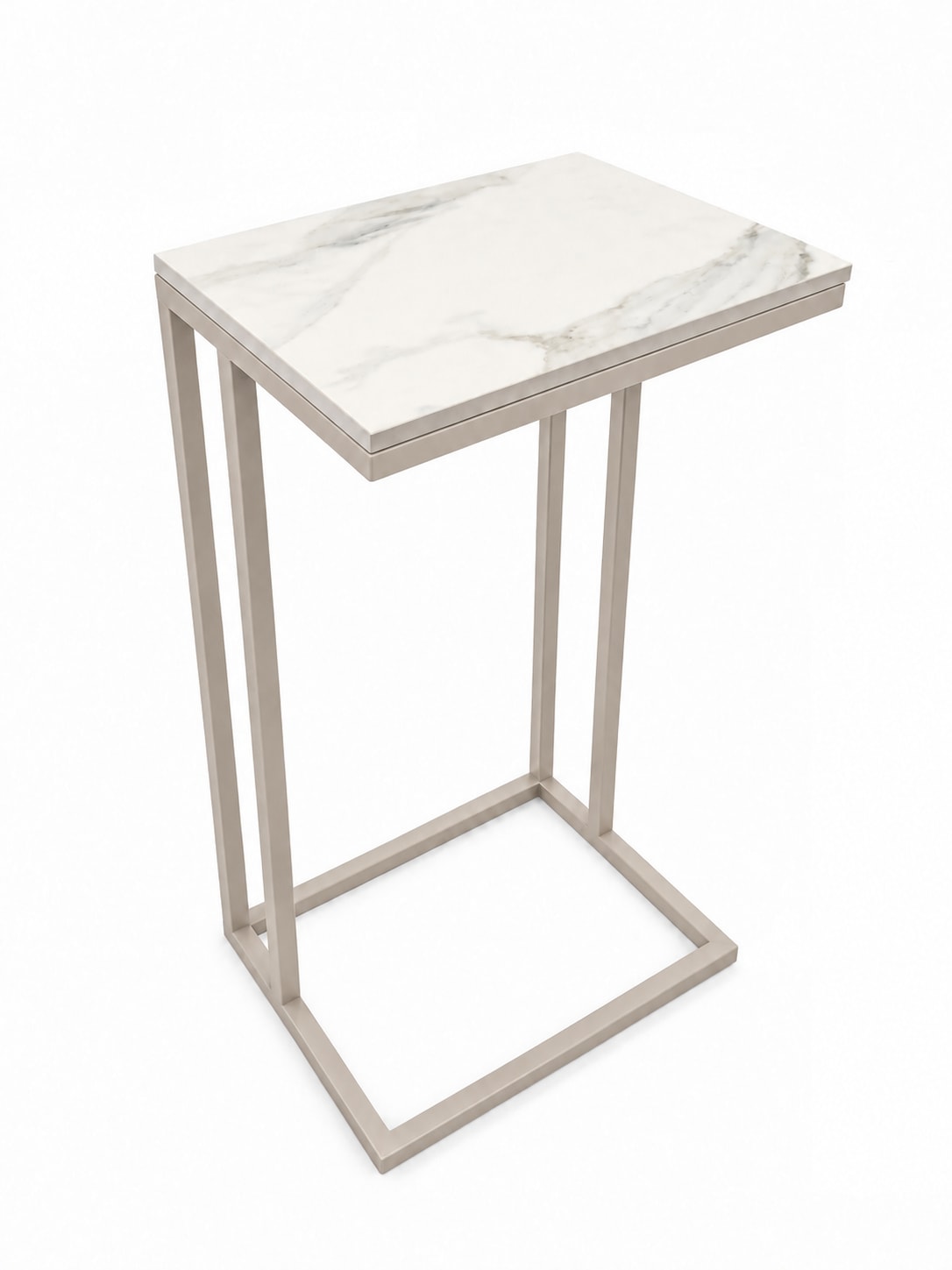 STOLIK POMOCNICZY Z BLATEM ZE SPIEKU KWARCOWEGO HORIZON/CASHMERE 35x25x61 cm