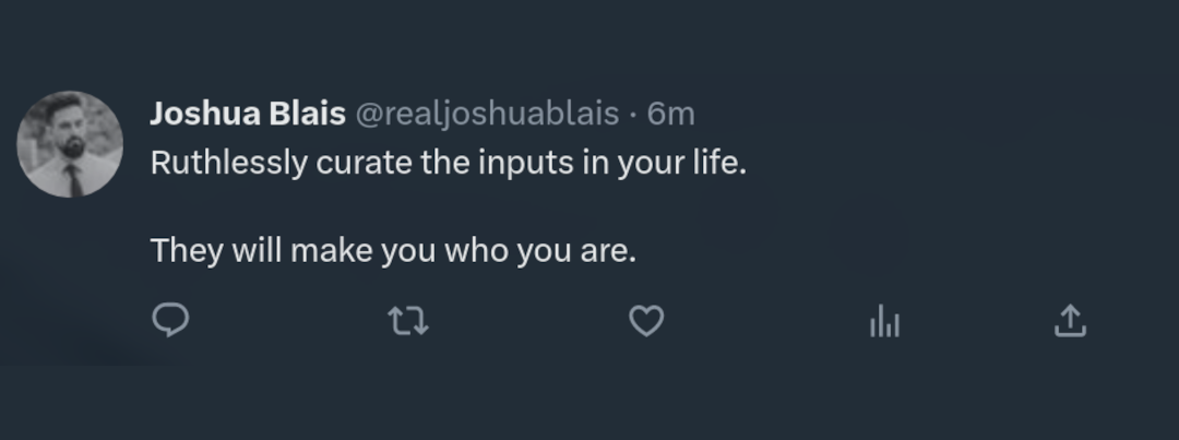 You are your inputs