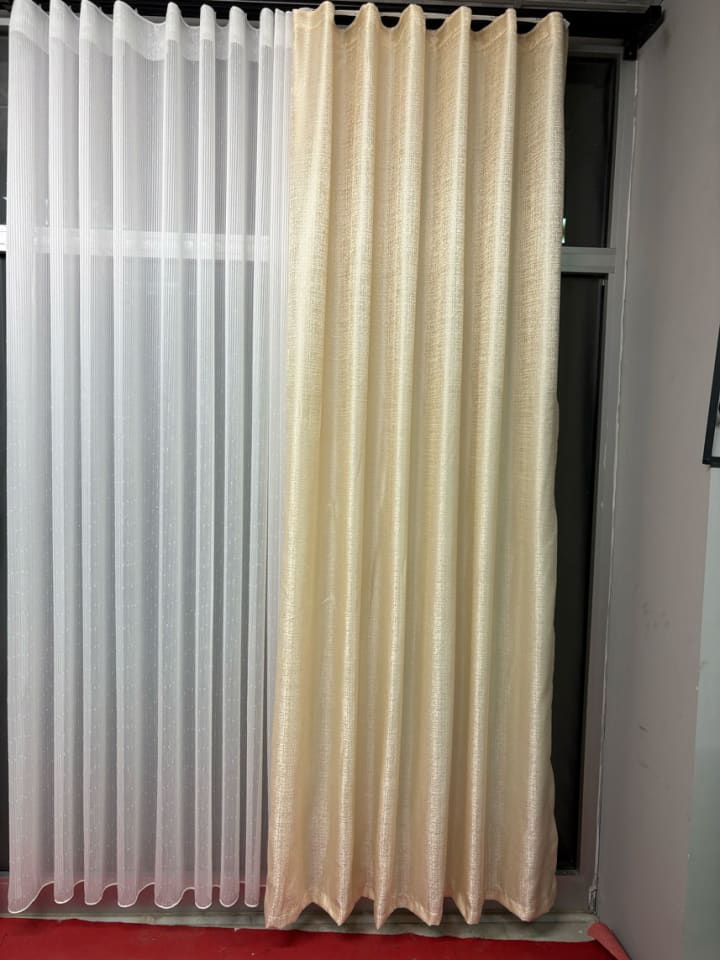 Seyhan Jakarlı Fon Perde 80 cm Dikili S Pile