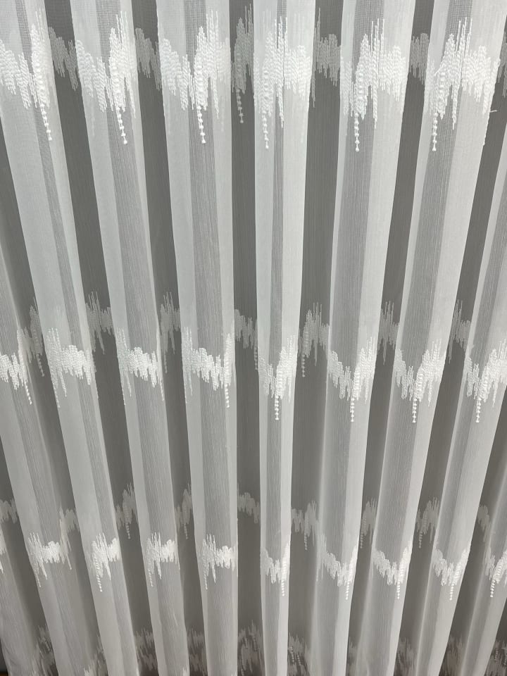 Nakışlı Bamboo İşlemeli Güpürlü Her Odaya Uygun Tül Perde