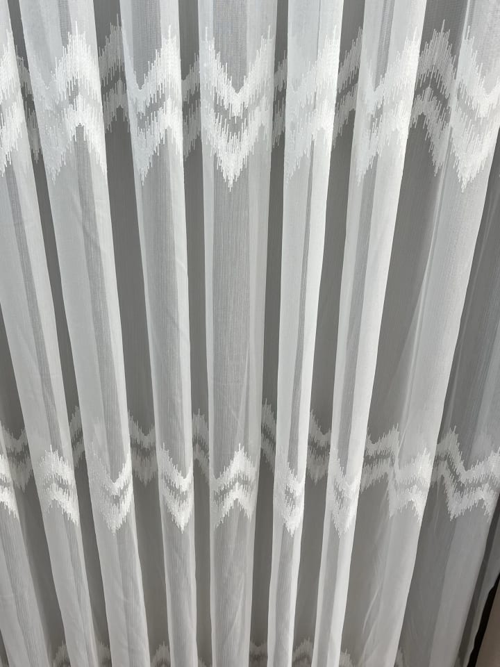 Nakışlı Bamboo İşlemeli Güpürlü Her Odaya Uygun Tül Perde