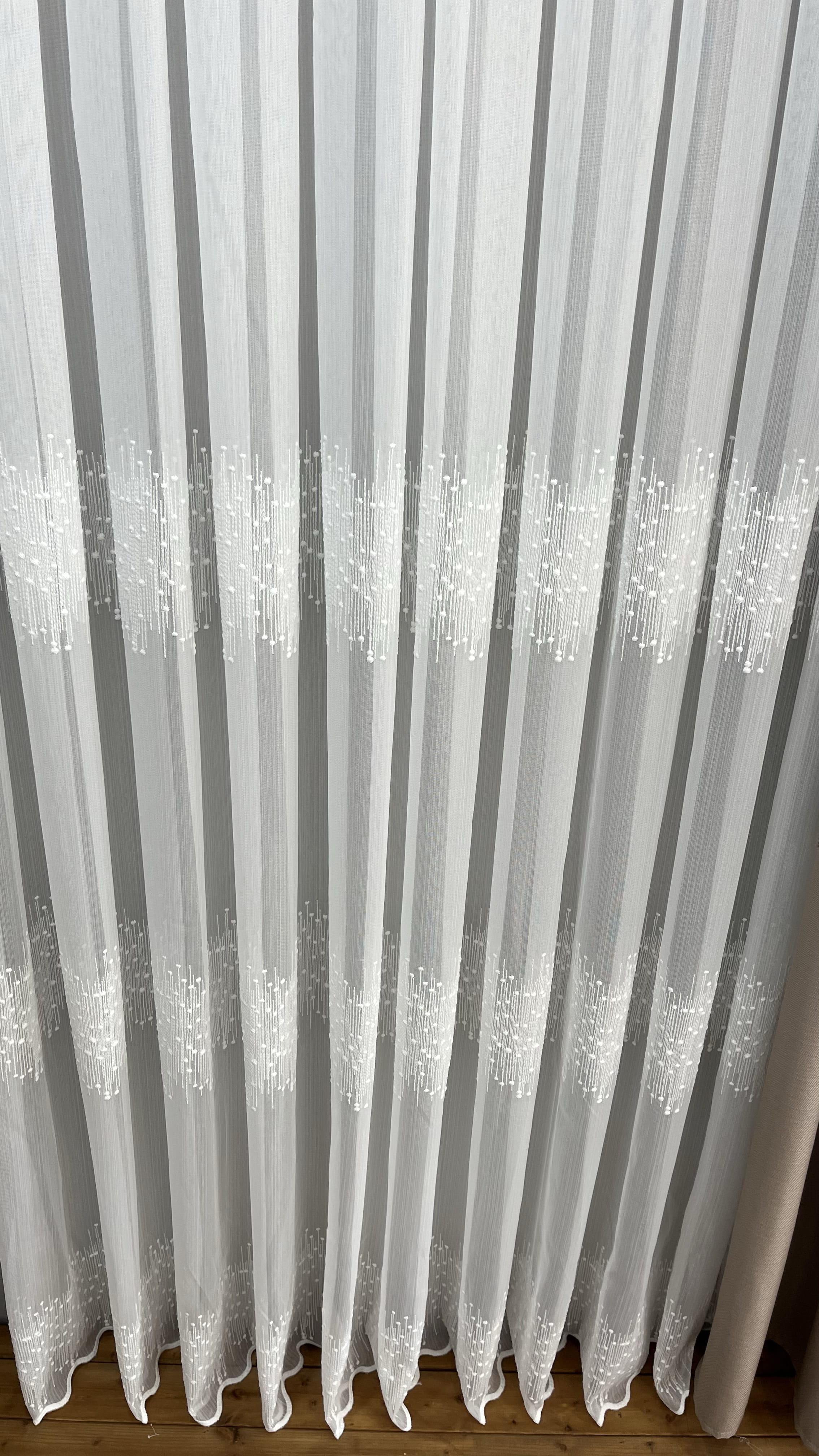 Nakışlı Bamboo İşlemeli Güpürlü Her Odaya Uygun Tül Perde