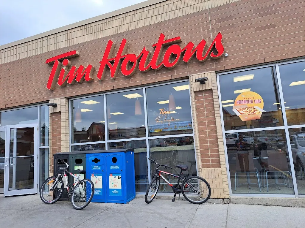 Tim Hortons storefront and interior at 100 Beddington Blvd Ne, Calgary, AB