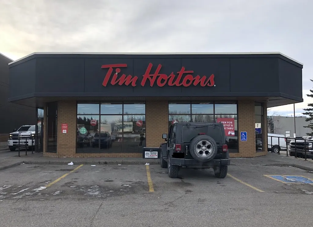 Tim Hortons storefront and interior at 1341 32nd Ave Ne, Calgary, AB