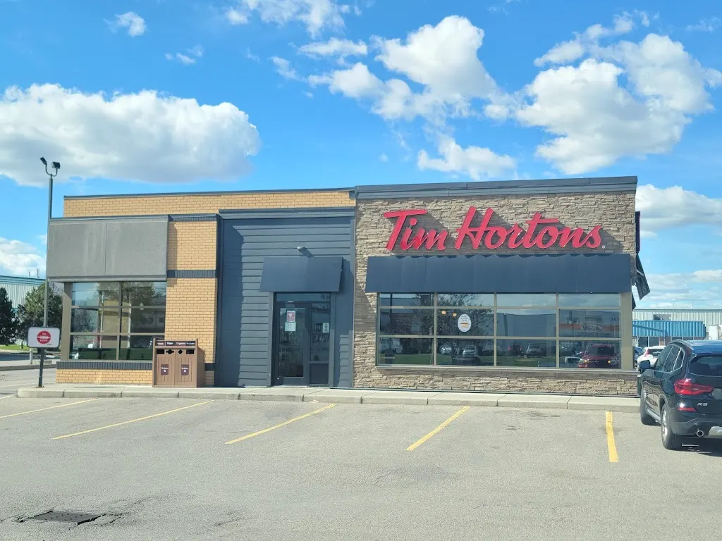 Tim Hortons storefront and interior at 5279 72nd Ave Se, Calgary, AB