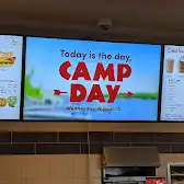 Tim Hortons storefront and interior at 180 Miquelon Ave, Devon, AB