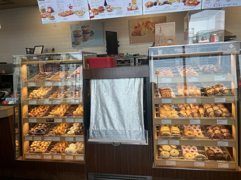 Tim Hortons storefront and interior at #101 - 9950 - 137 Avenue, Edmonton, AB