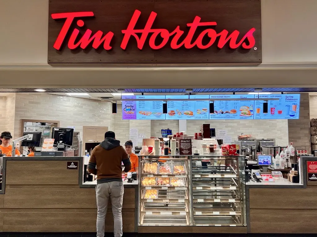 Tim Hortons storefront and interior at 1045 Katz Group - Rexall Centre Of Pharmacy And Health Research, Edmonton, AB